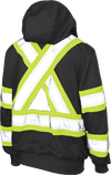 Am image of a Custom Tough Duck Safety Womens Traffic Hoodie with Quick Release Hood in Black!