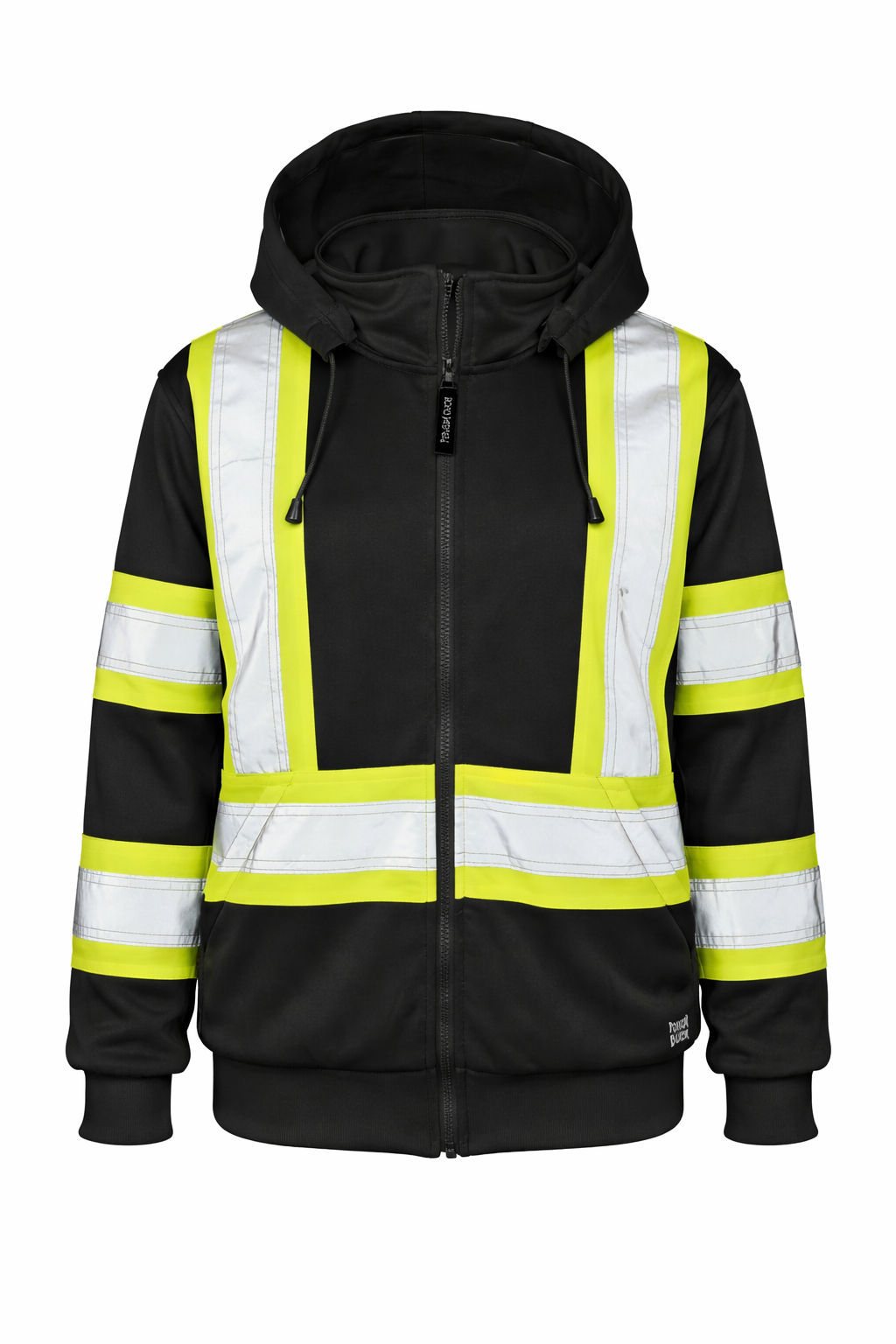 Tough Duck Safety Womens Traffic Hoodie with Quick Release Hood in Black
