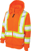 Am image of a Custom Tough Duck Safety Womens Traffic Hoodie with Quick Release Hood in Fluorescent Orange!