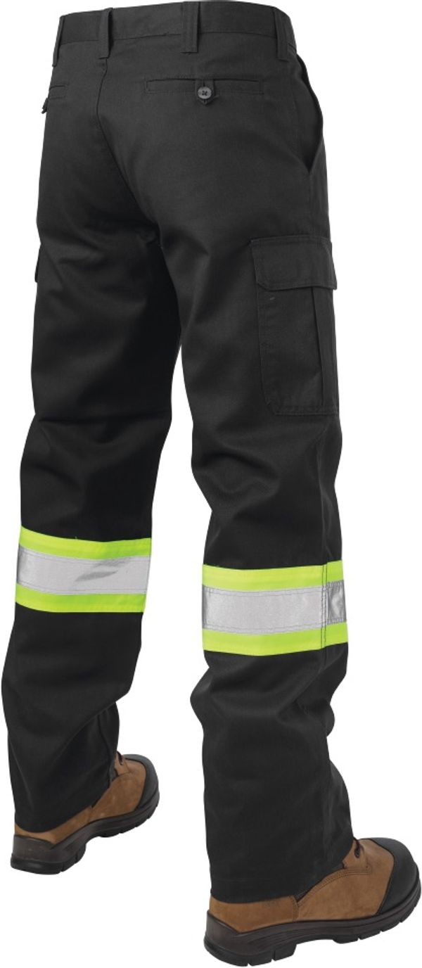 Am image of a Custom Tough Duck Safety Work Pant in Black!