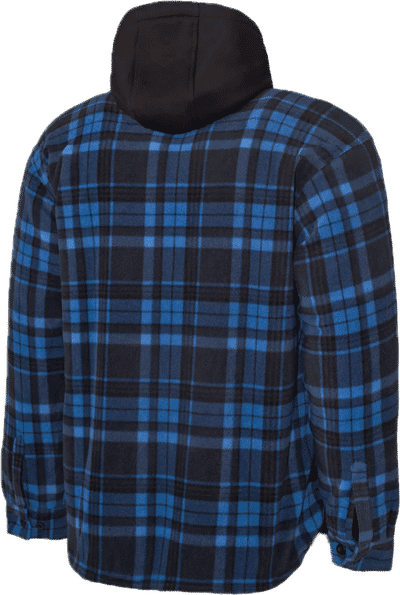 Am image of a Custom Tough Duck Sherpa Lined Fleece Jac Shirt in Blue Plaid!