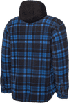 Am image of a Custom Tough Duck Sherpa Lined Fleece Jac Shirt in Blue Plaid!