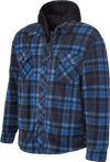 Am image of a Custom Tough Duck Sherpa Lined Fleece Jac Shirt in Blue Plaid!