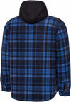 An image of a Custom Tough Duck Sherpa Lined Fleece Jac Shirt in Blue Plaid!