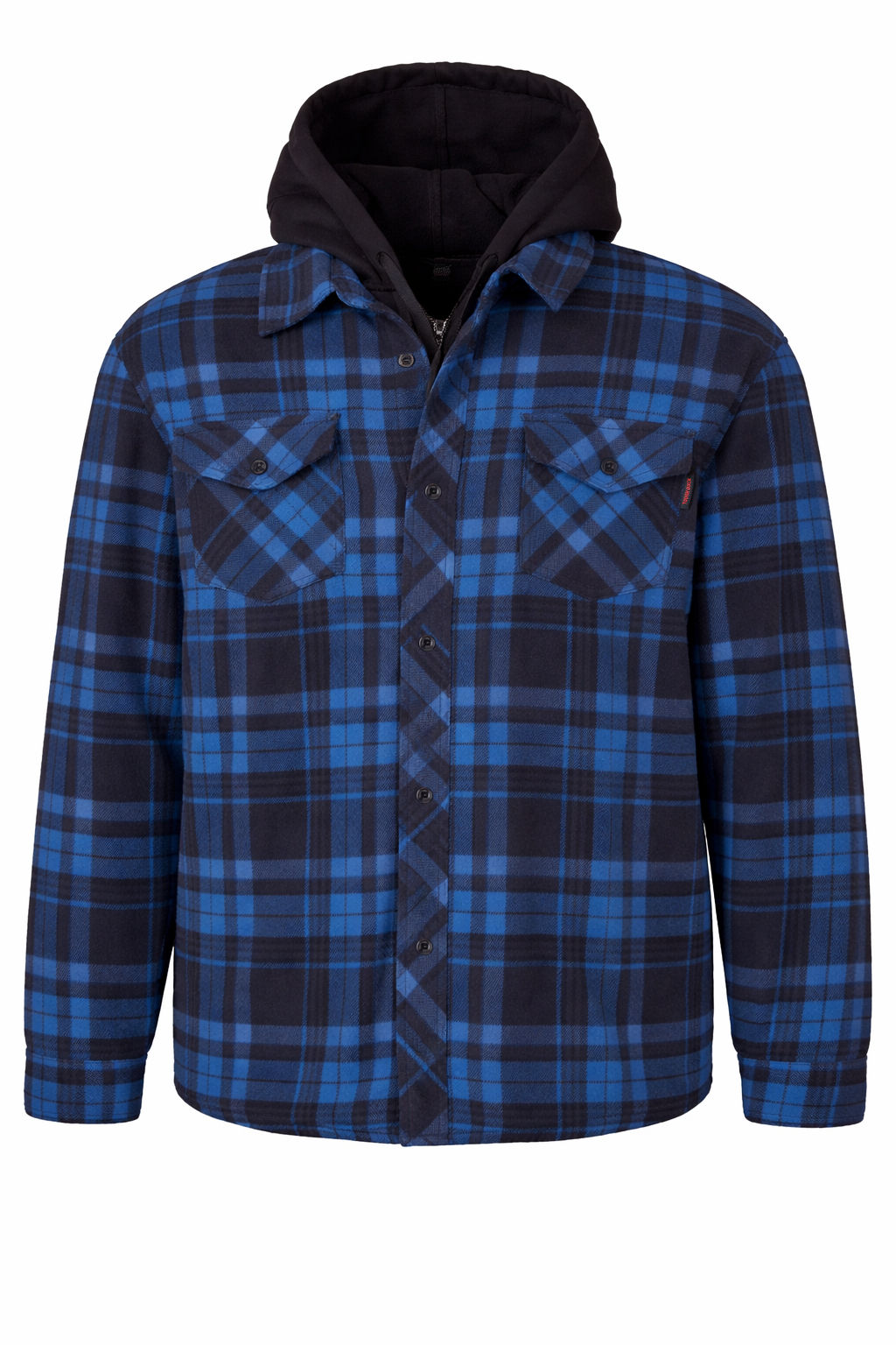 Tough Duck Sherpa Lined Fleece Jac Shirt in Blue Plaid