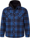 An image of a Custom Tough Duck Sherpa Lined Fleece Jac Shirt in Blue Plaid!