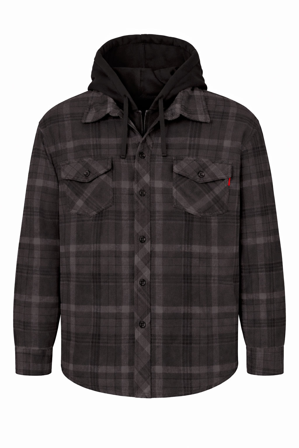 Tough Duck Sherpa Lined Fleece Jac Shirt in Charcoal Plaid
