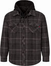 An image of a Custom Tough Duck Sherpa Lined Fleece Jac Shirt in Charcoal Plaid!