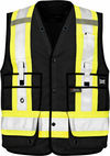 An image of a Custom Tough Duck Surveyor Safety Vest in Black!
