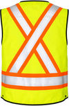 An image of a Custom Tough Duck Surveyor Safety Vest in Fluorescent Green!