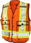 Am image of a Custom Tough Duck Surveyor Safety Vest in Fluorescent Orange!