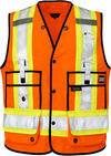 An image of a Custom Tough Duck Surveyor Safety Vest in Fluorescent Orange!