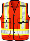 An image of a Custom Tough Duck Surveyor Safety Vest in Red!