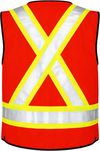 An image of a Custom Tough Duck Surveyor Safety Vest in Red!