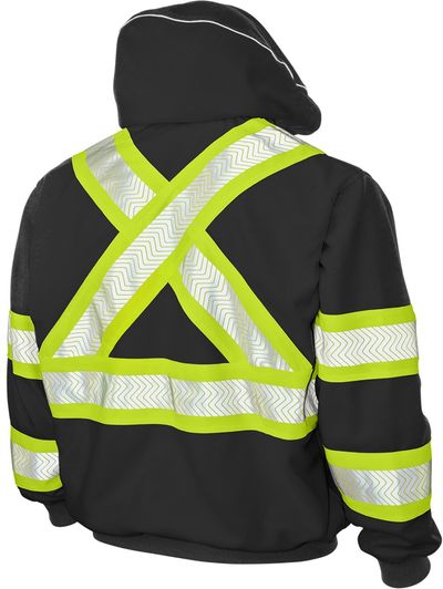 Am image of a Custom Tough Duck Thermal Safety Hoodie in Black!