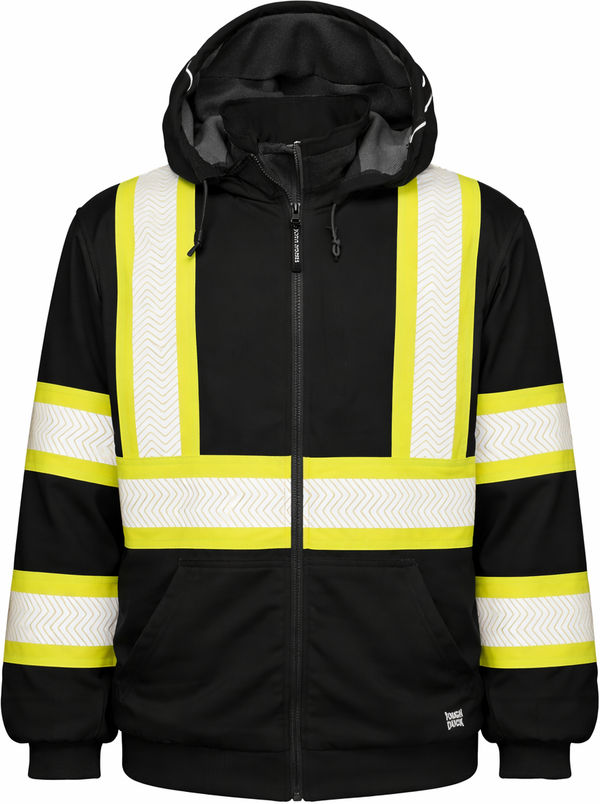 An image of a Custom Tough Duck Thermal Safety Hoodie in Black!
