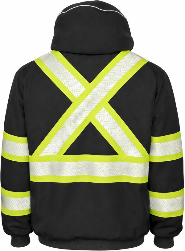 An image of a Custom Tough Duck Thermal Safety Hoodie in Black!