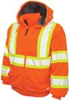 Am image of a Custom Tough Duck Thermal Safety Hoodie in Fluorescent Orange!