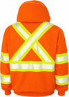 An image of a Custom Tough Duck Thermal Safety Hoodie in Fluorescent Orange!