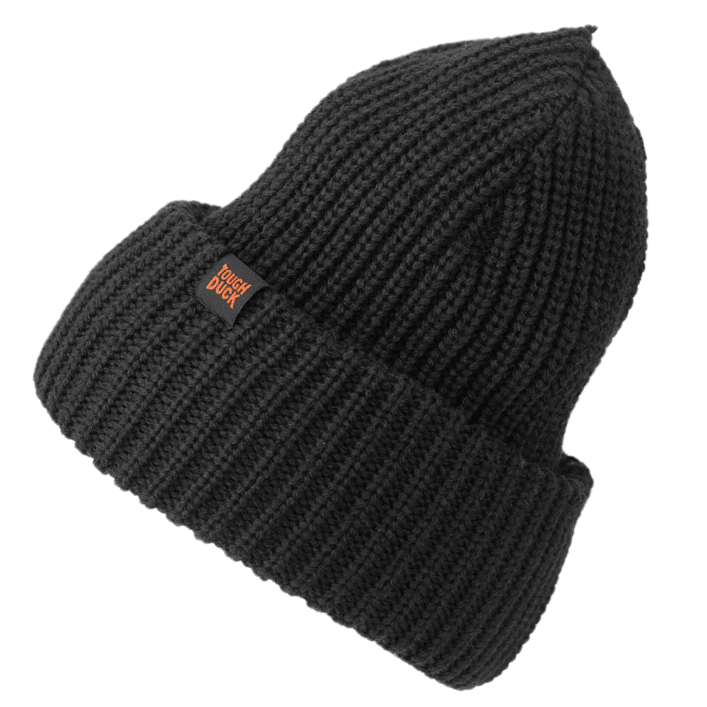 Tough Duck Thick Knit Rib Watch Cap in Black