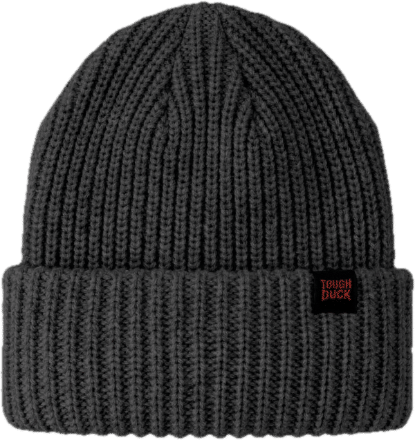 An image of a Custom Tough Duck Thick Knit Rib Watch Cap in Black!