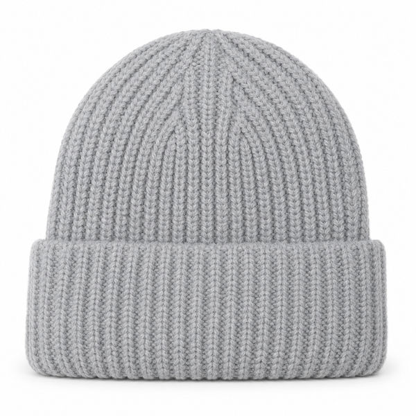 An image of a Custom Tough Duck Thick Knit Rib Watch Cap in Grey!