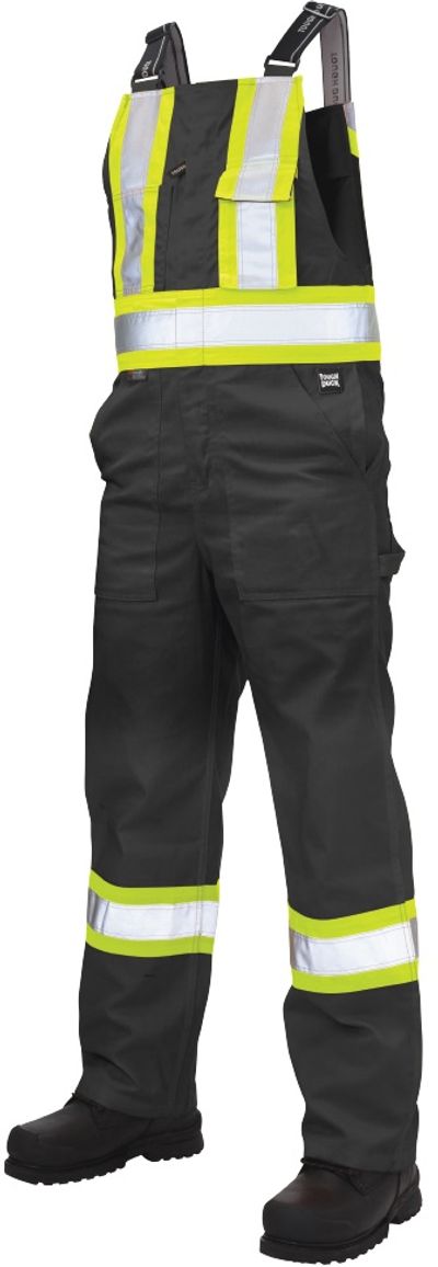 Am image of a Custom Tough Duck Twill Blend Safety Overall in Black!