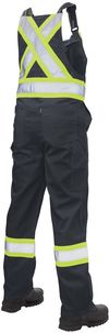 Am image of a Custom Tough Duck Twill Blend Safety Overall in Black!