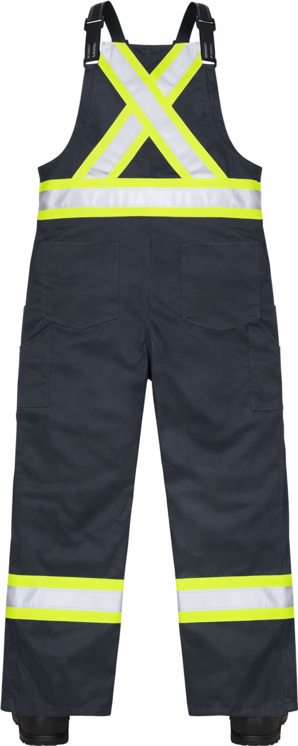 An image of a Custom Tough Duck Twill Blend Safety Overall in Black!