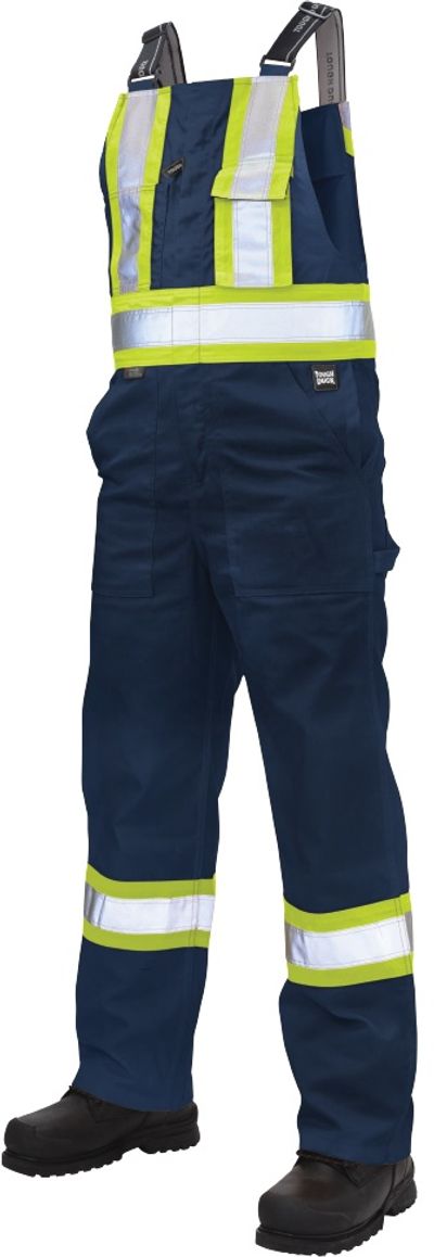 Am image of a Custom Tough Duck Twill Blend Safety Overall in Navy!