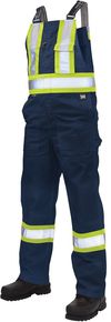 Am image of a Custom Tough Duck Twill Blend Safety Overall in Navy!