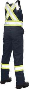 Am image of a Custom Tough Duck Twill Blend Safety Overall in Navy!