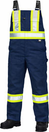 An image of a Custom Tough Duck Twill Blend Safety Overall in Navy!