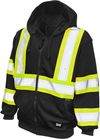 Am image of a Custom Tough Duck Unlined Safety Hoodie in Black!