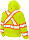 An image of a Custom Tough Duck Unlined Safety Hoodie in Fluorescent Green!