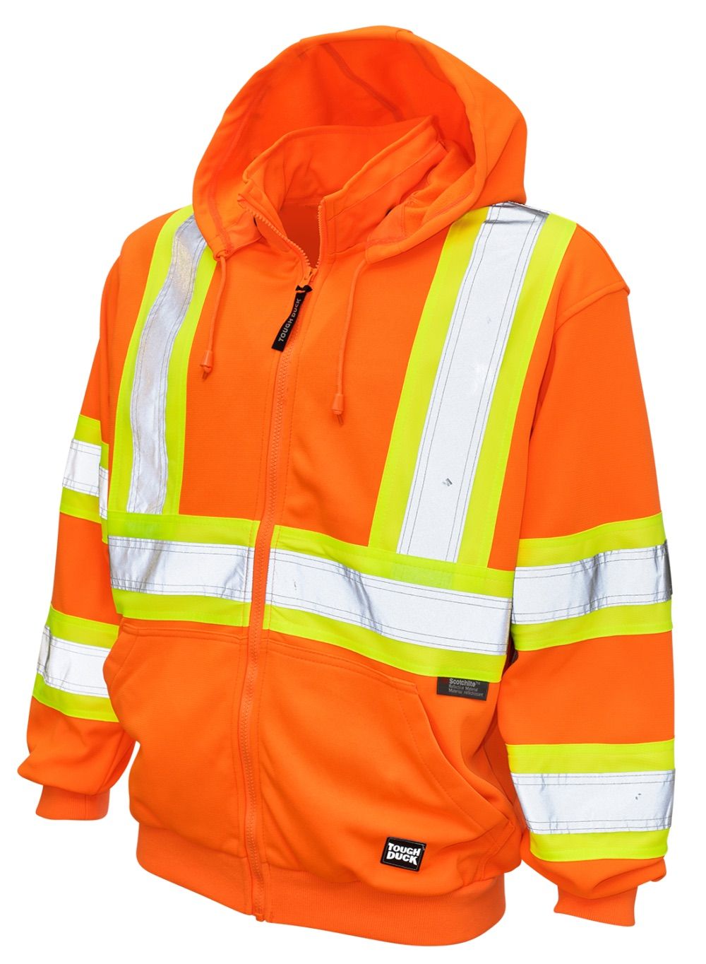 Tough Duck Unlined Safety Hoodie in Fluorescent Orange