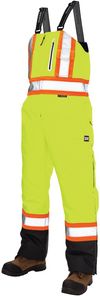 Am image of a Custom Tough Duck Waterproof Breathable Safety Overall in Fluorescent Green!
