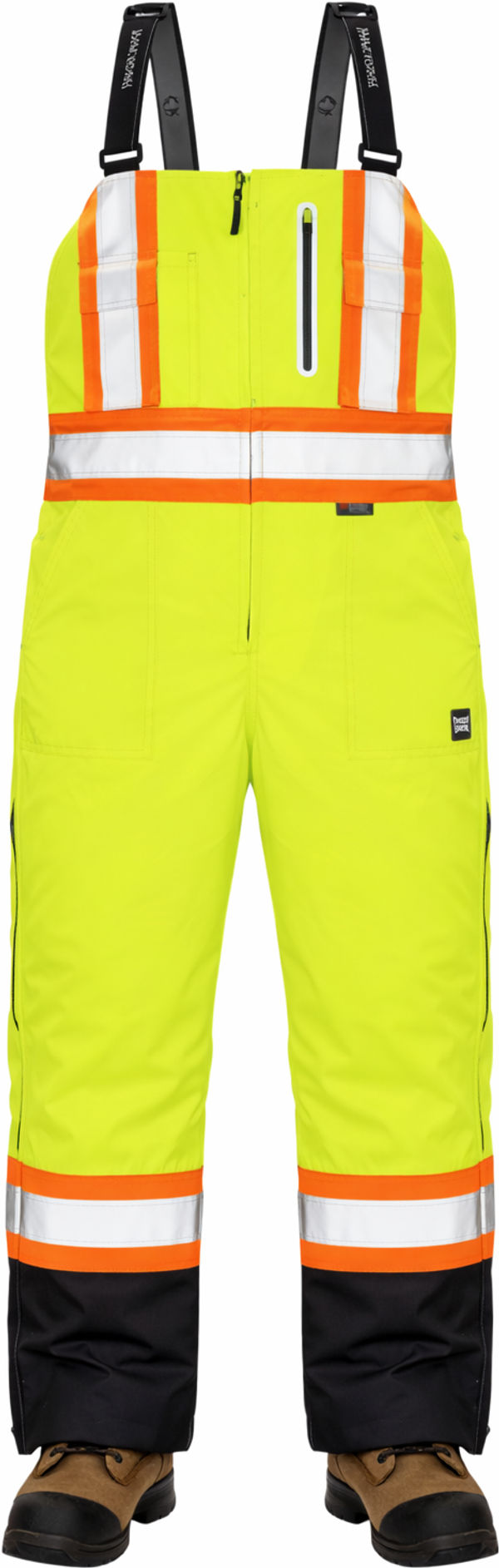 An image of a Custom Tough Duck Waterproof Breathable Safety Overall in Fluorescent Green!