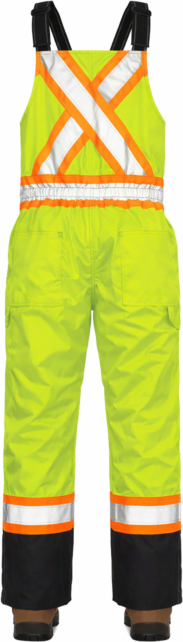 An image of a Custom Tough Duck Waterproof Breathable Safety Overall in Fluorescent Green!