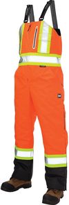 Am image of a Custom Tough Duck Waterproof Breathable Safety Overall in Fluorescent Orange!