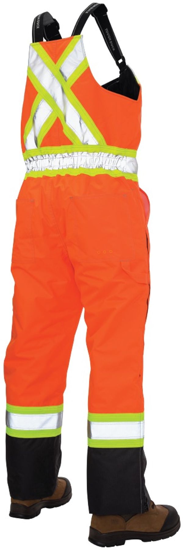 Am image of a Custom Tough Duck Waterproof Breathable Safety Overall in Fluorescent Orange!