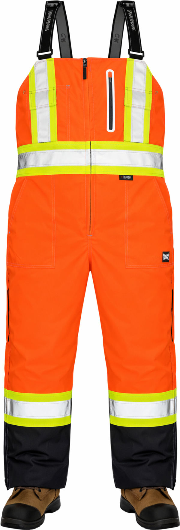 An image of a Custom Tough Duck Waterproof Breathable Safety Overall in Fluorescent Orange!