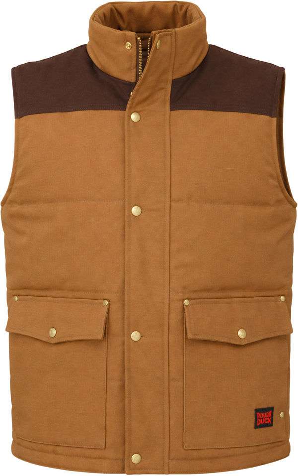 An image of a Custom Tough Duck Woodsman Vest in Brown!