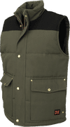 Am image of a Custom Tough Duck Woodsman Vest in Olive!