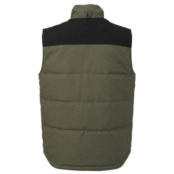 An image of a Custom Tough Duck Woodsman Vest in Olive!