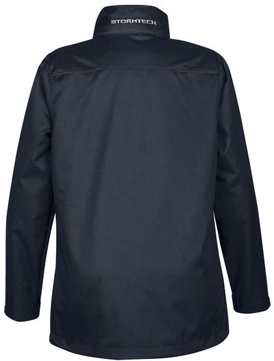 Am image of a Custom Stormtech Women's Vortex HD 3 In 1 System Parka in Navy!
