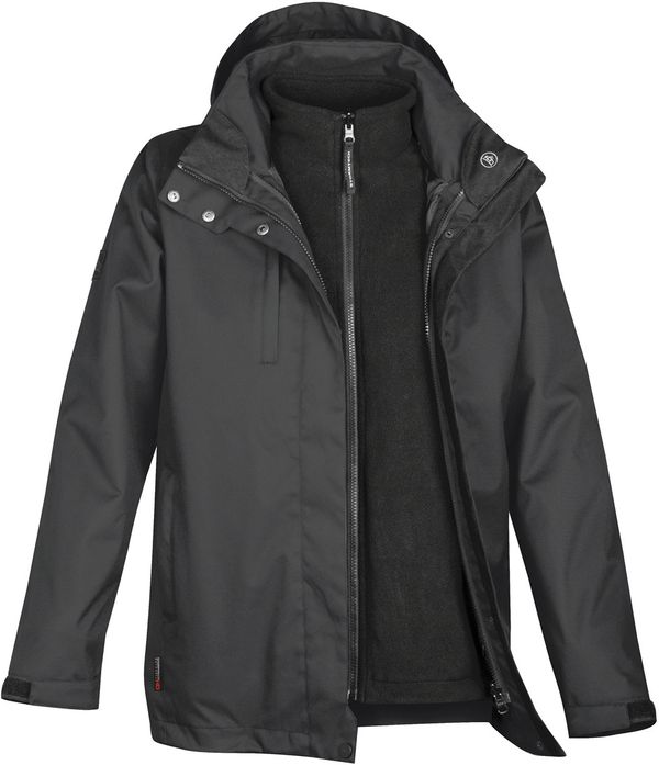 Am image of a Custom Stormtech Women's Vortex HD 3 In 1 System Parka in Granite!