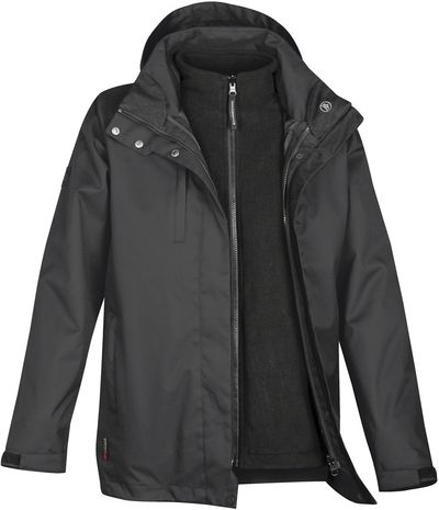 Am image of a Custom Stormtech Women's Vortex HD 3 In 1 System Parka in Granite!