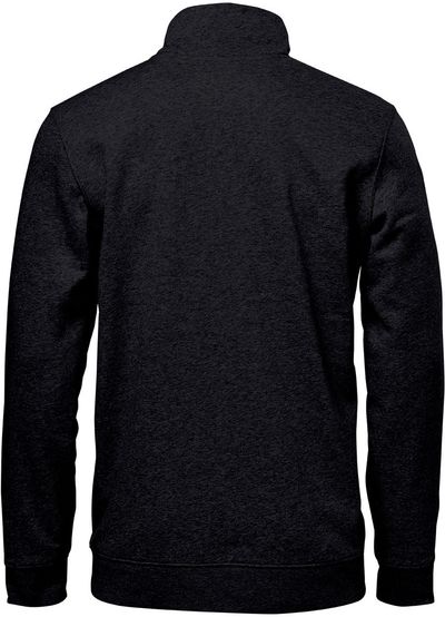 Am image of a Custom Stormtech Men's Monashee Quarter Zip Pullover in Black!