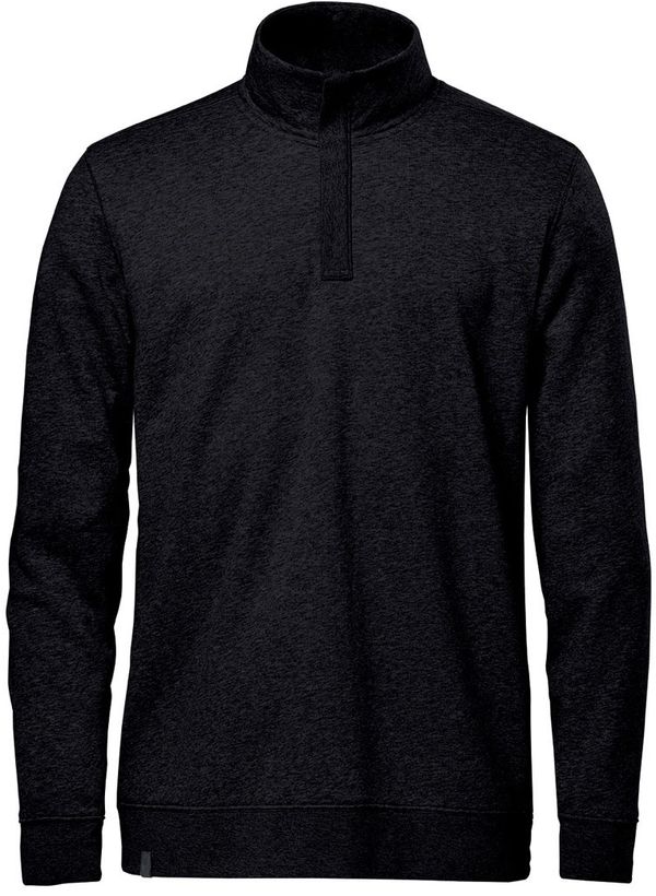 Am image of a Custom Stormtech Men's Monashee Quarter Zip Pullover in Black!